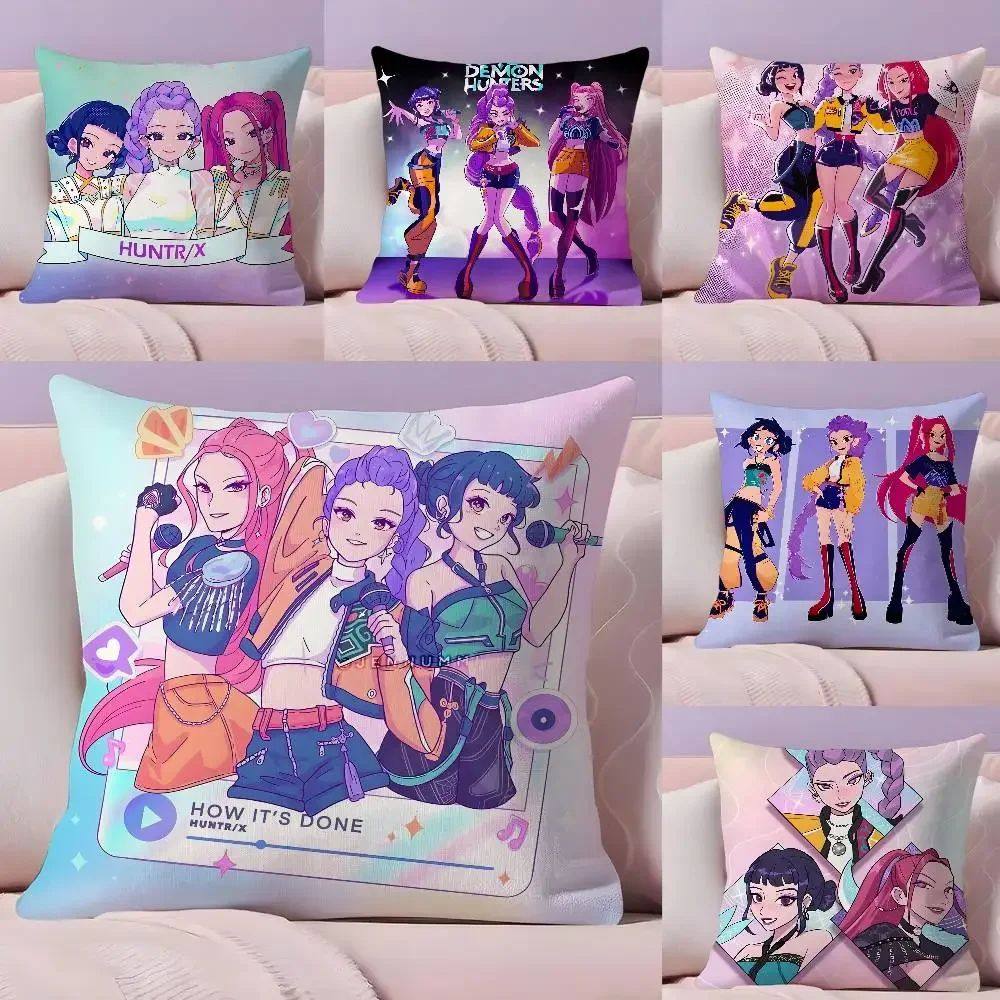 K-kpop D-Demon H-Hunters Pillow Case Plush Fabric Soft Pillo