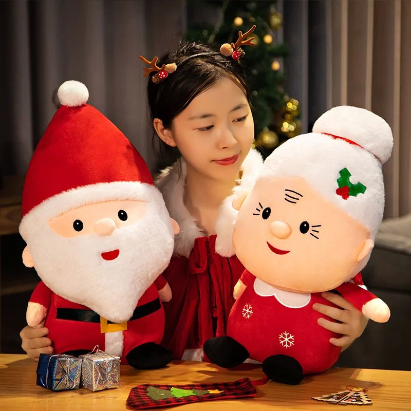 23-50CM Cute Santa Claus Snowman Elk Granny Plush Toys Chris