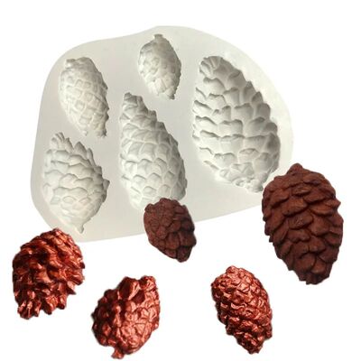 3D Christmas Pine Cones Silicone Pastry Mold DIY Kitchen Fon