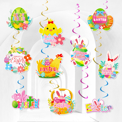 Easter Party Decoration Spiral Pendant Happy Easter Spiral P