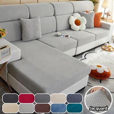 1pc Jacquard Sofa Slipcover Twill Pattern Elastic Sofa Cover