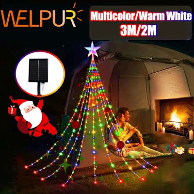 USB/Solar Christmas Tree Lights String Outdoor/Indoor Star W