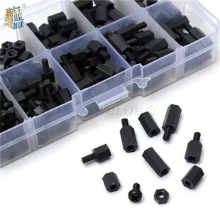 200Pcs/set M2 M2.5 M3 M4 Black/White Hex Nylon Standoff Spac
