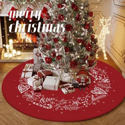 Merry Christmas Round Rug Xmas Carpet Rugs for Living Room C