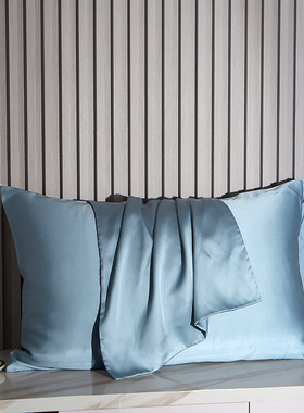 One pair of solid color imitation silk pillowcases