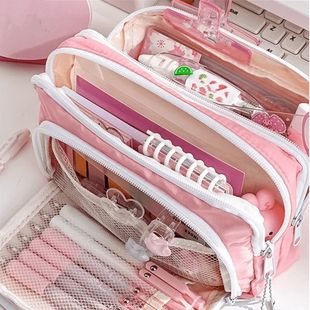 Pen Orga Case Capacity Large Bag Cute Layers Pencil Kawaii