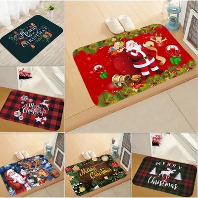 Christmas Door Mat Santa Claus Outdoor Carpet Merry Christma
