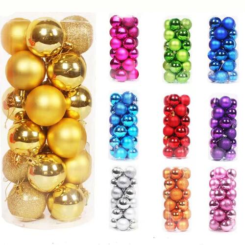 24-1Pcs Christmas Balls Ornaments for Xmas Tree Mini Shatter