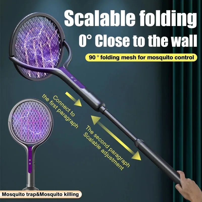 2800V Electric Mosquito Racket Mosquito Killer Lamp USB Rech