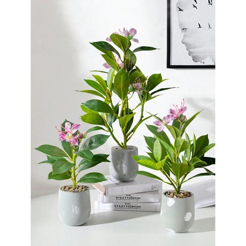 21-40cm Artificial Azaleas Plants Fake Rubber Tree Tropical