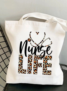 Leopard Love Nurse Printed Canvas Bag Shoulder BagPortable S