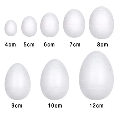 10 Pcs White Craft Balls Styrofoam Foam Egg Easter Party Dec