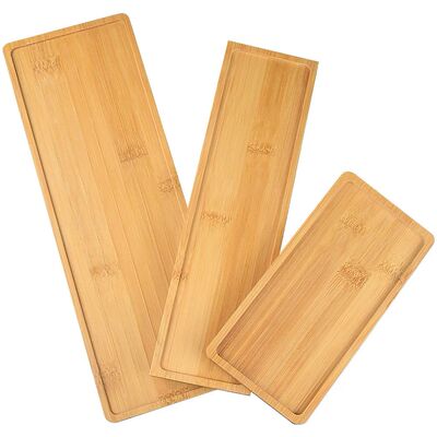 rectangle natural bamboo tray plant succulent pot saucer woo
