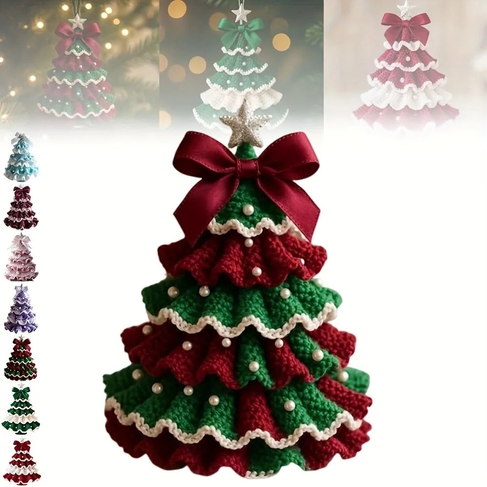 1pc Crochet Christmas Tree Kit - Handmade Holiday Decoration
