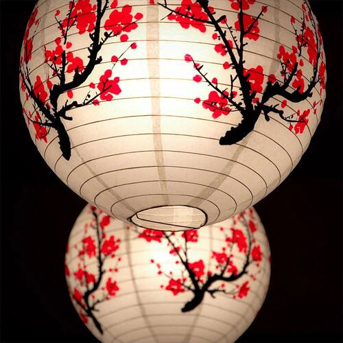 1PC Plum Blossom Paper Lanterns Chinese Style Hanging Lamp O