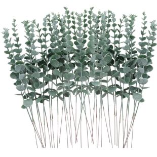 10pcs Artificial Plants Eucalyptus Leaves Green Leaf Branche