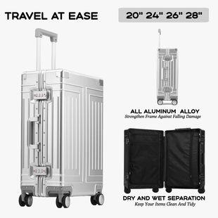 Capacity Durable Luggage Sets 100% Aluminum Suitcase Wheels