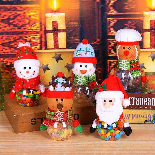 Christmas Gift Bags Candy Jar Storage Bottle Santa Bag Sweet