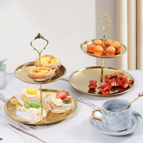 Stainless Steel Multi-layer Tray Dessert Plate Fruit Plate S