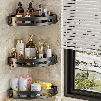 No Drill 1/3 PCS Bathroom Shelf, Storage Organizer Shower Ca