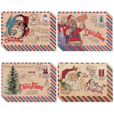 5 Pieces Christmas Postcard Greeting Card Vintage Christmas