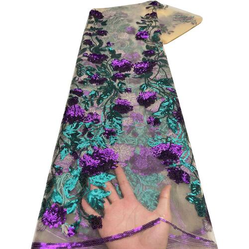 Sequ Lace Fabric High Quality French Mesh Tulle Lace 5Yards