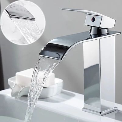 Waterfall Wash Basin Stainless Steel High And Low Faucet Bla
