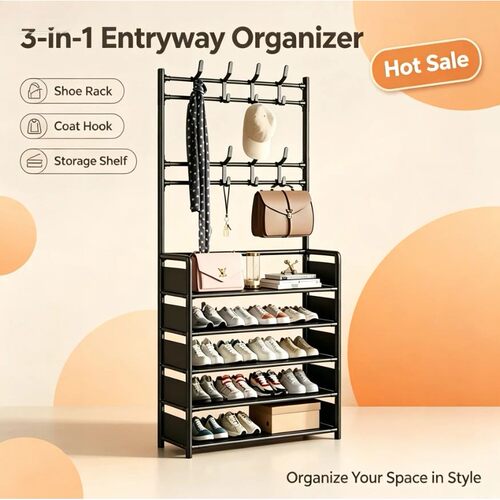 Multi?Tier Door?Hanging Shoe Hat Rack - Simple Assembly Hous