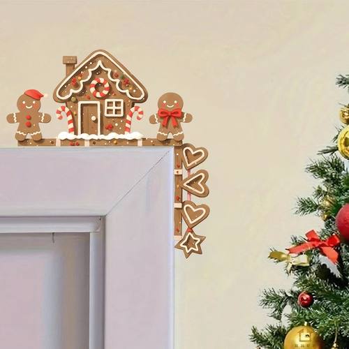 Gingerbread House & Man Christmas Wall Sticker Removable Vin
