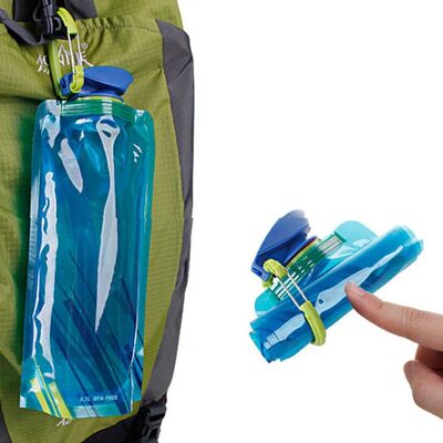 Foldable Water Bottles Flexible Reusable Travel Water Bottle