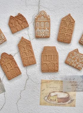 4Pcs 3D Christmas Gingerbread House Pattern Cookie Cutter Ha