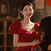 敬酒服新娘夏季 高级感订婚连衣裙平时可穿回门服结婚礼服宴会气质