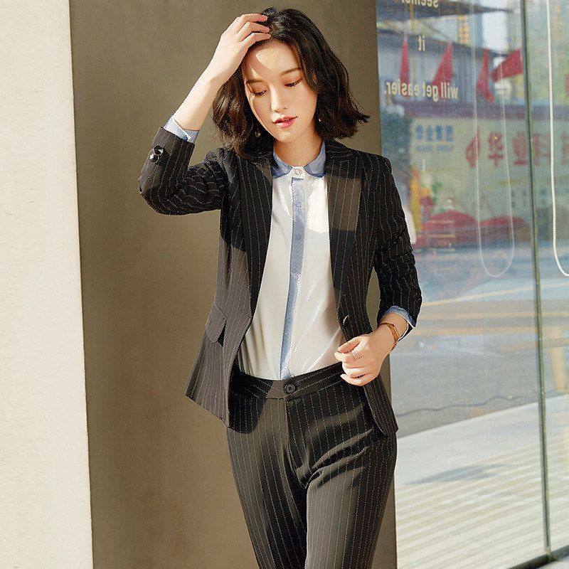 职业装女西装套装女正装西服显瘦职业套装女条纹外套工作服8868,女装/女士精品,时尚套装,淘宝优惠券,粉丝福利购,淘宝优惠卷