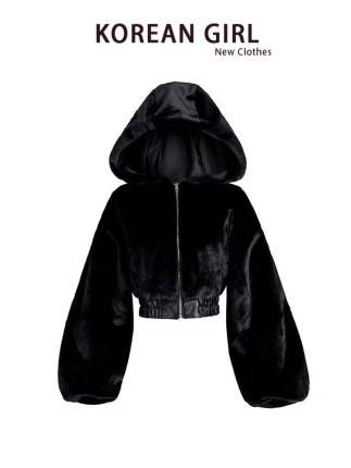 Winter Thick Plush Coat for Women 2025 New Popular Style Warm Lazy Versatile Hooded Short Sweatshirt Cotton Jacket