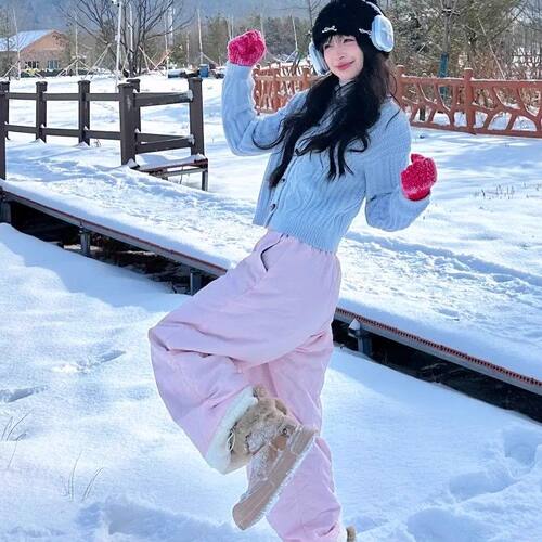东北哈尔滨旅游穿搭棉裤