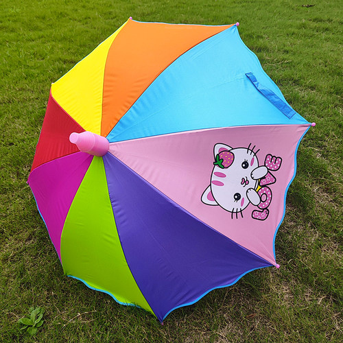 卡通黑胶长柄伞遮阳挡雨