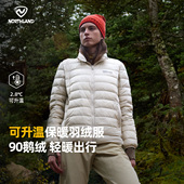 NORTHLAND诺诗兰90鹅绒羽绒服男女冬户外轻量保暖立领轻薄鹅绒服