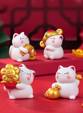 微景观创意恭喜发财猫 DIY装饰品招财猫家居装饰品电视柜飘窗摆件