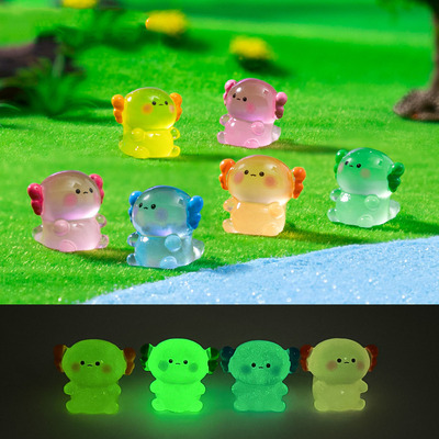 跨境外贸微景观创意夜光胖胖六角龙公仔 DIY装饰品迷你树脂小摆件