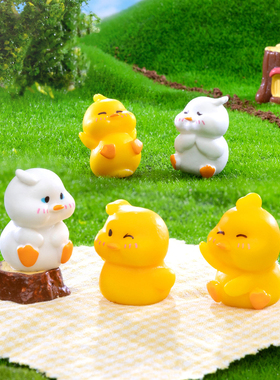 苔藓微景观创意可爱卡通动物小黄鸭园艺DIY饰品盲盒配件桌面摆件