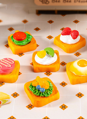 微景观简约创意仿真食玩早餐三明治 DIY装饰品奶油胶冰箱贴小摆件