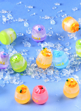 微景观简约现代仿真食玩水果冰杯 DIY装饰品车载桌面树脂迷你摆件