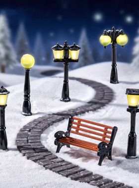 微景观创意公园柱灯路灯系列生态瓶 DIY装饰品迷你桌面树脂小摆件