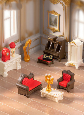 微景观简约创意欧式椅子茶几家具娃娃屋 DIY装饰品迷你微缩小摆件