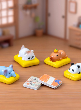 微景观创意可爱垫子趴趴小象小动物萌粒 DIY装饰品迷你树脂小摆件