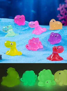 跨境外贸微景观创意夜光海洋动物章鱼乌贼鱼缸造景 DIY装饰品摆件