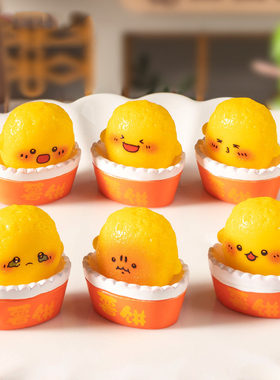 微景观简约现代创意盒子表情薯饼烘焙DIY装饰品迷你树脂食玩摆件