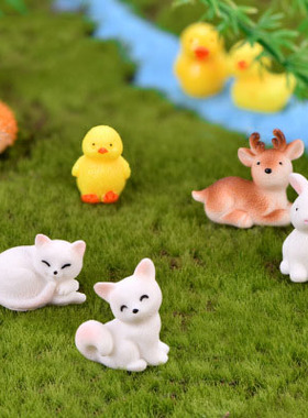 微景观可爱风森林兔子树脂工艺品