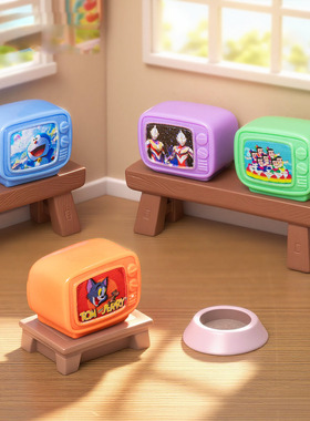 微景观创意怀旧复古童年小彩电娃娃屋 DIY装饰品迷你桌面小摆件