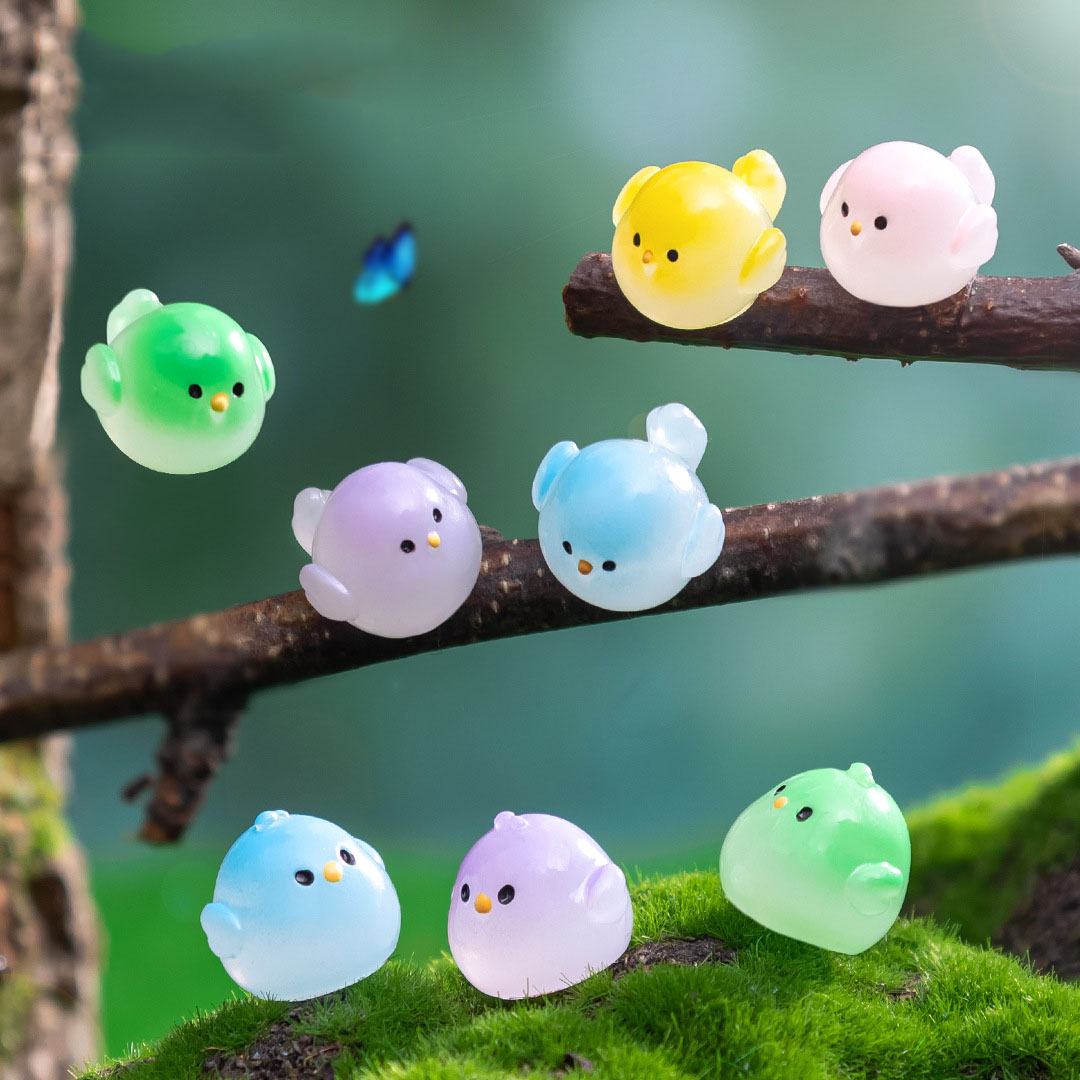 微景观创意可爱卡通小号云雀小鸡萌粒DIY装饰品迷你桌面树脂摆件